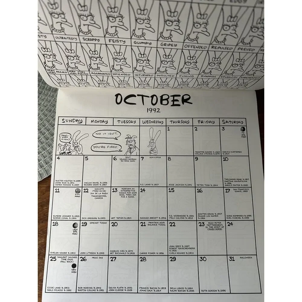 The Life in Hell 1992-1993 16-Month Fun Calendar Matt Groening